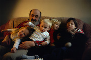 Bill and kids on couch